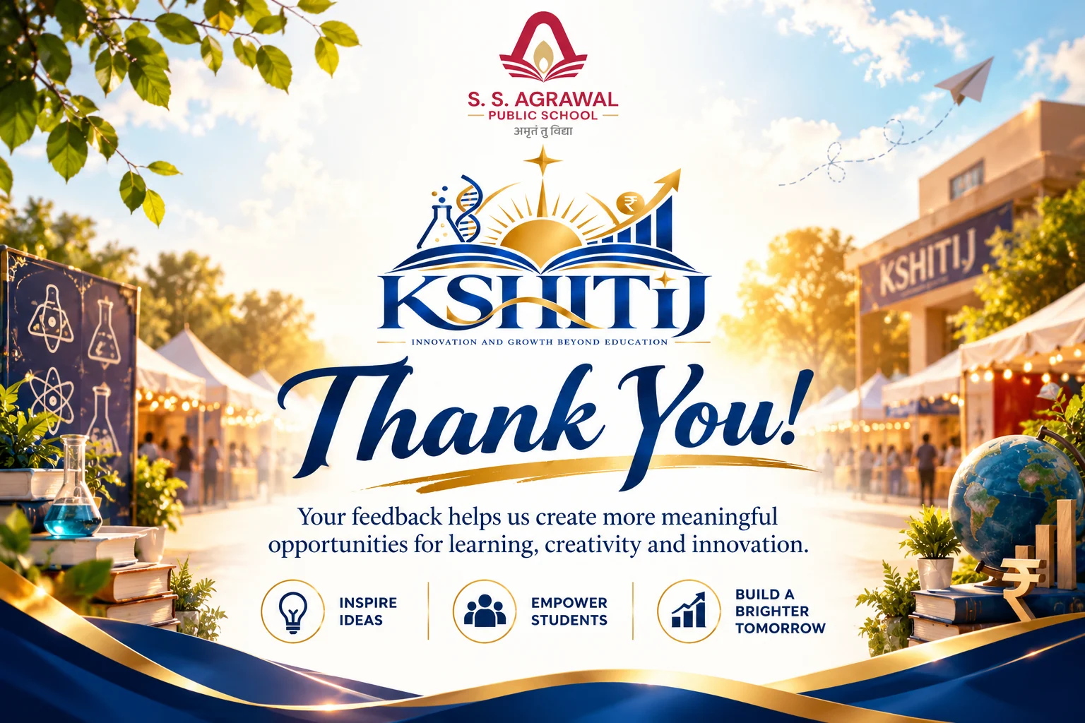 KSHITIJ 2026 Thank You poster from S. S. Agrawal Public School
